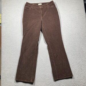 St. Johns Bay Corduroy Pants Womens 10 Brown Straight‎ Stretch Mid Rise Heritage